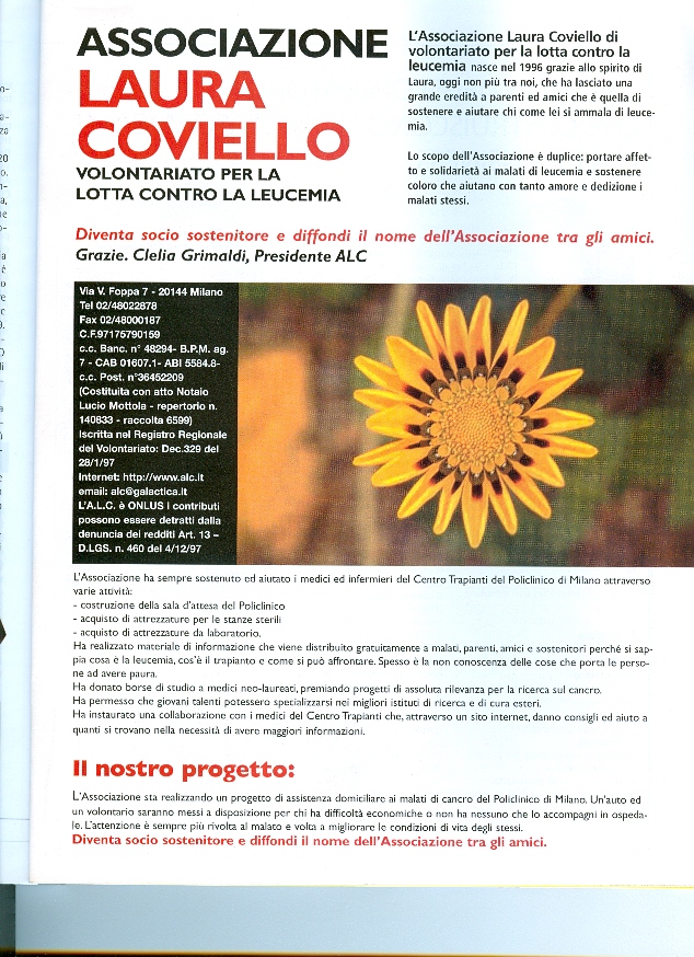 Articolo sull’Associazione Laura Coviello, rassegna stampa 2 di 21