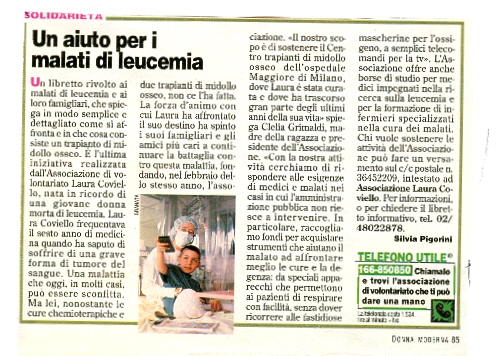 Articolo sull’Associazione Laura Coviello, rassegna stampa 9 di 21