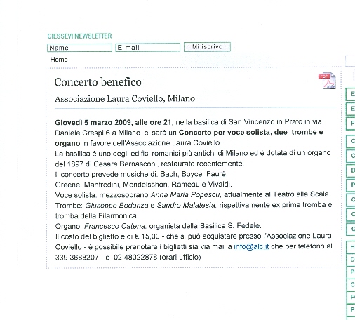 Articolo sull’Associazione Laura Coviello, rassegna stampa 12 di 21