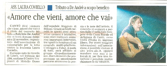 Articolo sull’Associazione Laura Coviello, rassegna stampa 20 di 21
